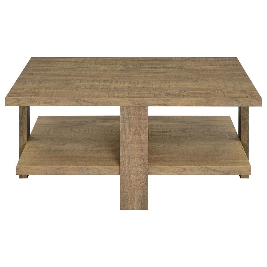 Dawn - Square Engineered Wood Coffee Table - Mango Brown Coffee Table modern furniture Contempo Furniture