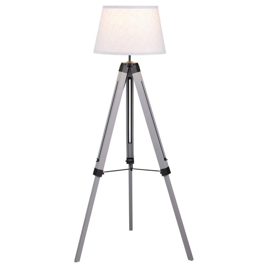 Dayton - Empire Shade Metal Tripod Floor Lamp - Gray Floor Lamps modern furniture Contempo Furniture