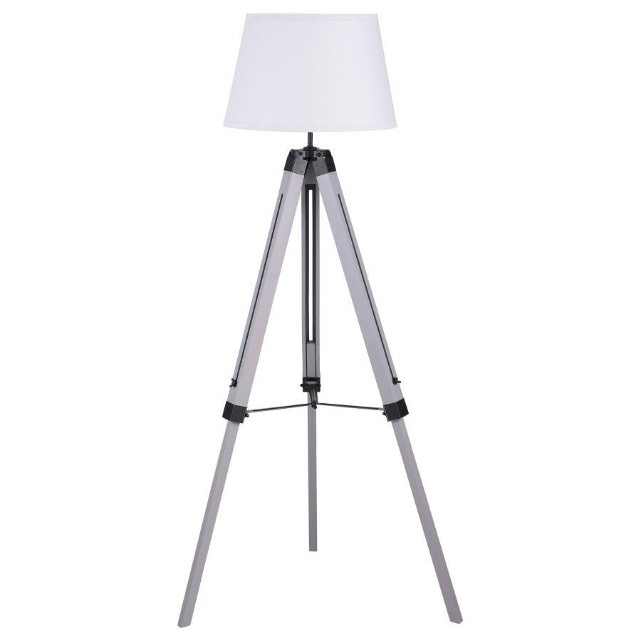 Dayton - Empire Shade Metal Tripod Floor Lamp - Gray Floor Lamps modern furniture Contempo Furniture