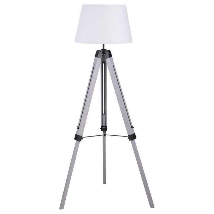 Dayton - Empire Shade Metal Tripod Floor Lamp - Gray Floor Lamps modern furniture Contempo Furniture