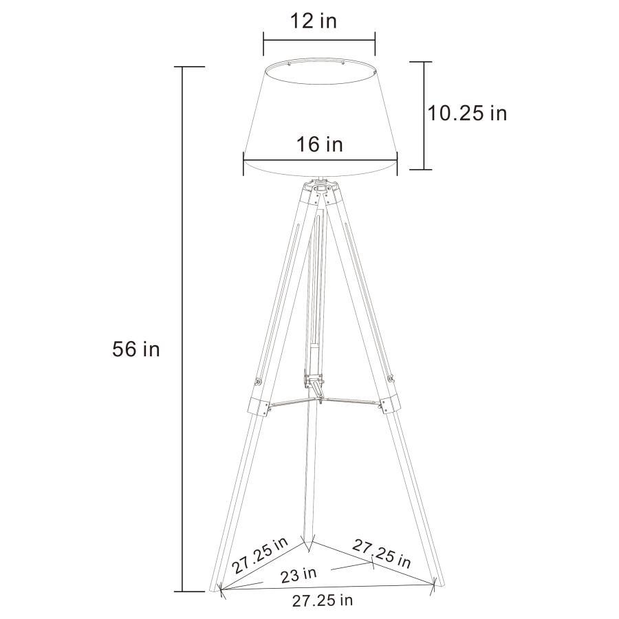 Dayton - Empire Shade Metal Tripod Floor Lamp - Gray Floor Lamps modern furniture Contempo Furniture