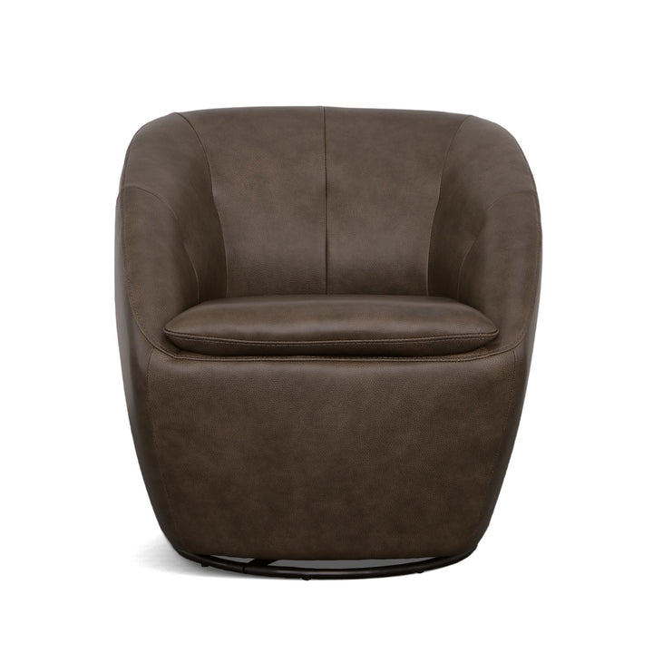 Wade Leather Swivel Chair in Milk Chocolate
