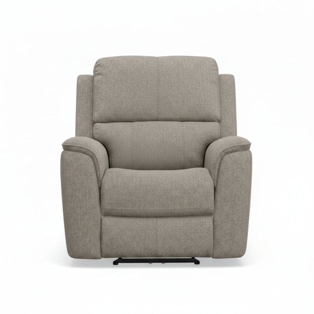 Henry Fabric Power Recliner with Power Headrest & Lumbar in Fog