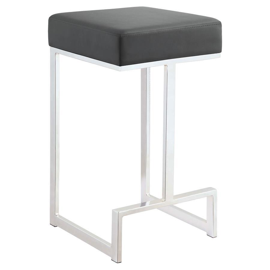 Coaster Furniture Gervase - Square Counter Height Stool - Gray And Chrome