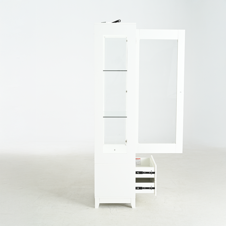 modern-upholstered-glass-display-cabinet-with-adjustable-led-light-in-white