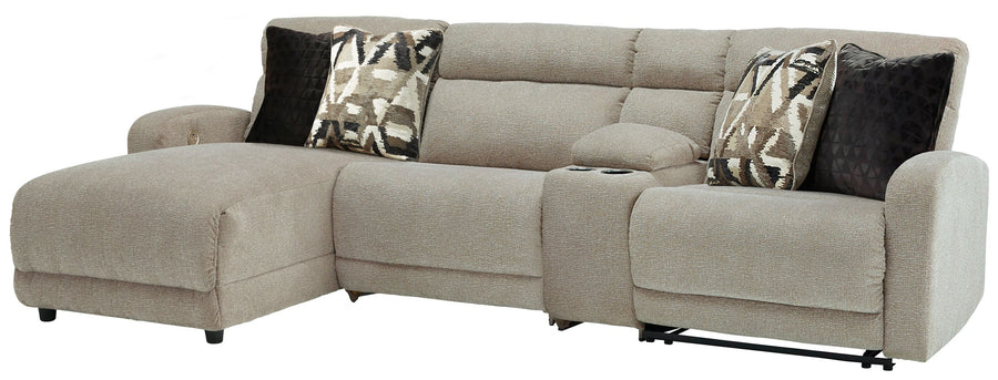Colleyville - 4-Piece Power Reclining Sectional With LAF Back Chaise - Stone by Ashley Furniture product image