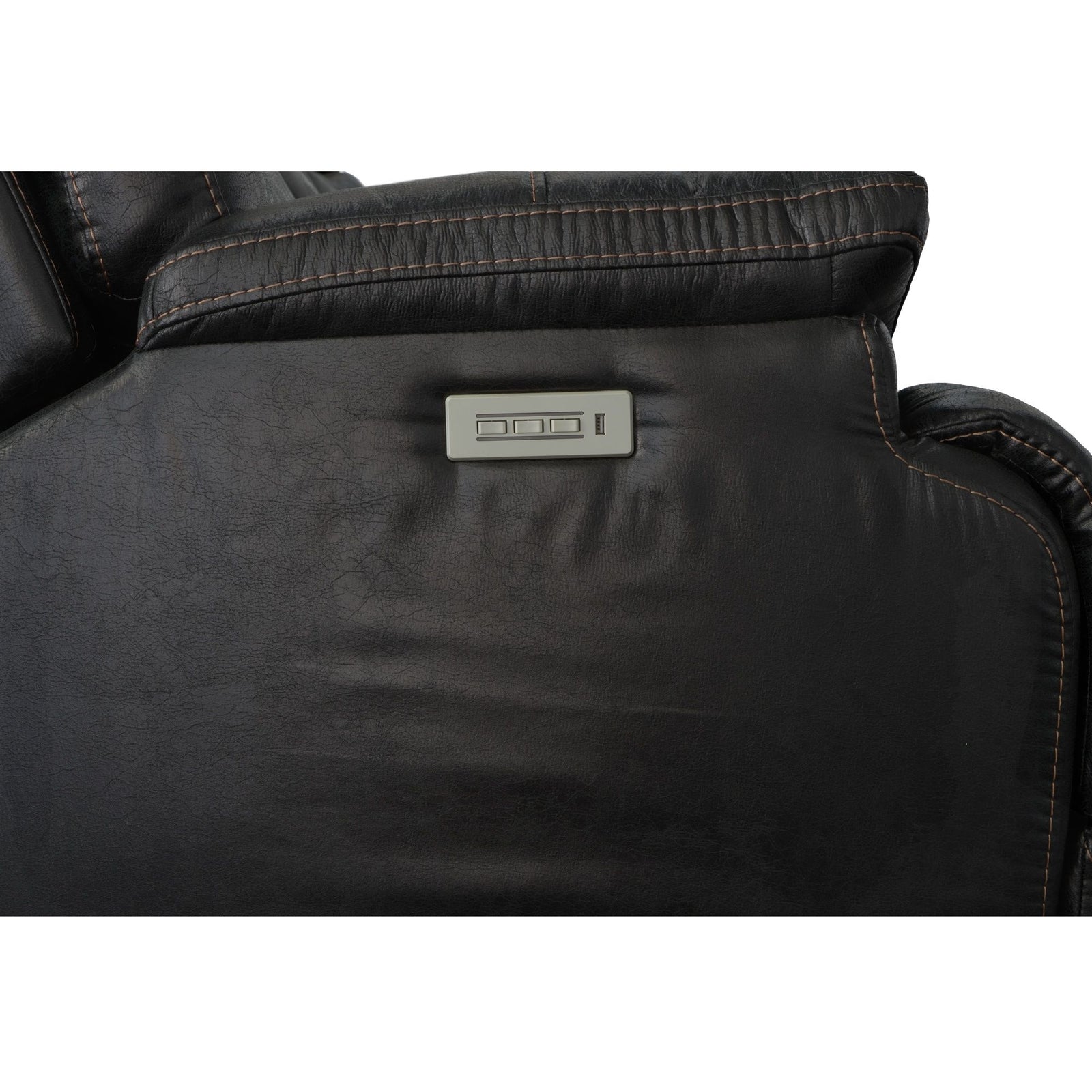 Clive Fabric Power Reclining Sofa with Power Headrests & Lumbar in Peppercorn