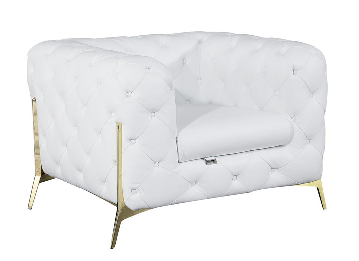 DivanItalia 970 Chair in Top-Grain Italian Leather - White