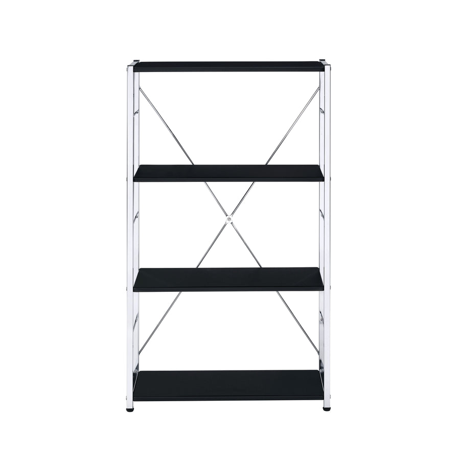 ACME Furniture Tennos Bookshelf Black & Chrome