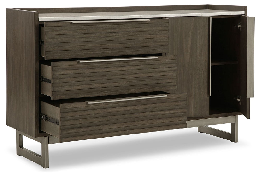 Arkenton - Dresser - Grayish Brown / White