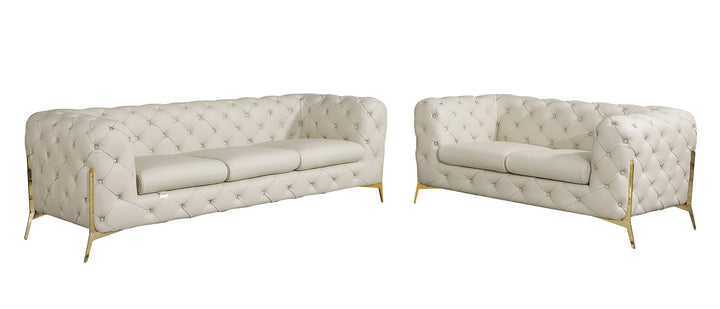 DivanItalia 970 2-Piece Sofa Set in Top-Grain Italian Leather - Cream