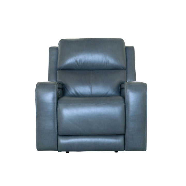 Oasis Leather Power Recliner with Power Headrest, Lumbar, Heat &amp; Massage in Storm