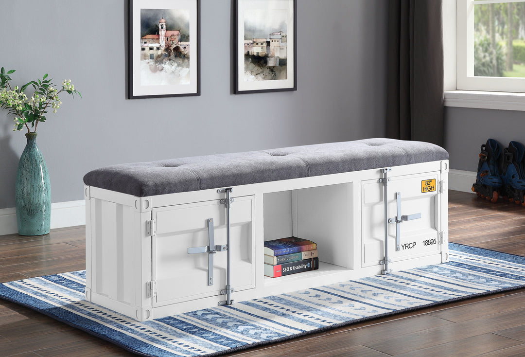 Cargo - Bench With Storage - Gray / White