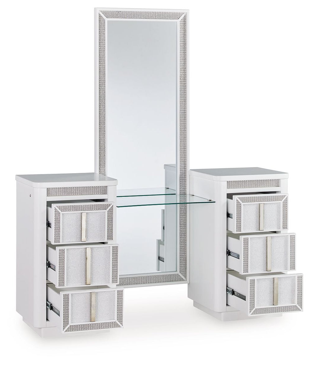 Chalanna - Vanity With Mirror - White