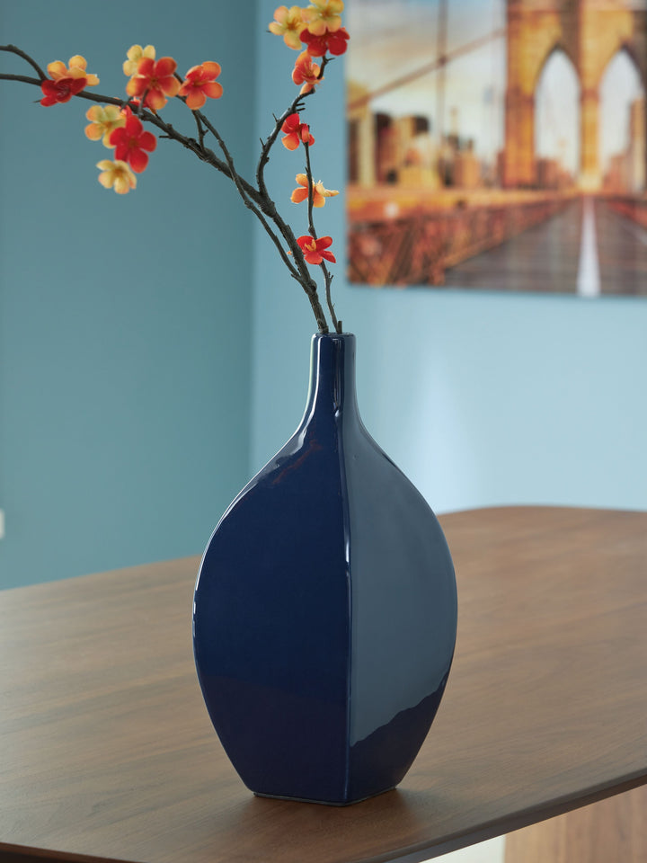 Abtinson - Vase - 12" - Navy by Ashley Furniture product image