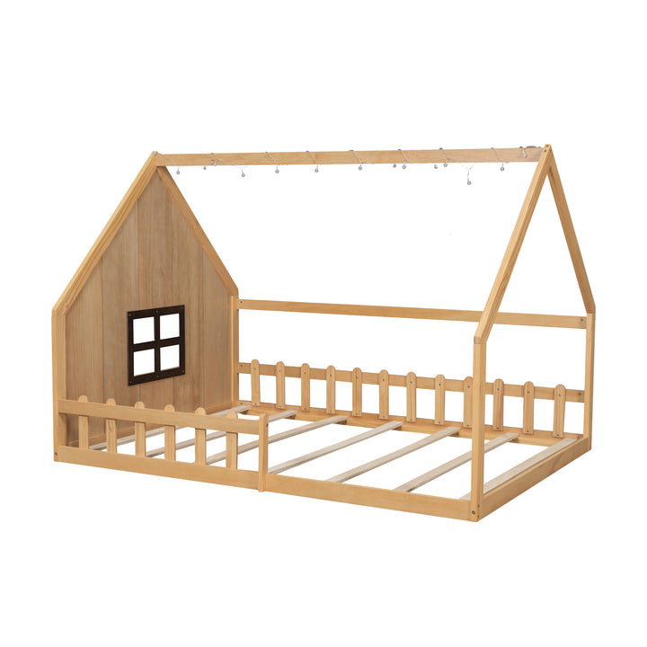 wood-house-bed-with-window-and-fence-natural