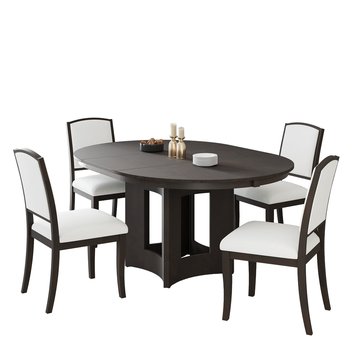 farmhouse-extendable-round-dining-table-set-for-5-with-upholstered-chairs-and-16inch-removable-leaf-espresso-beige
