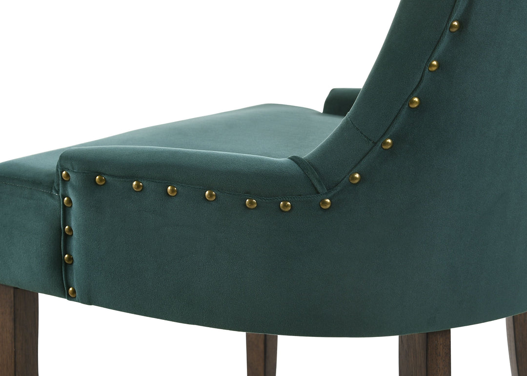 Farren - Velvet Weathered Side Chair (Set of 2) - Green