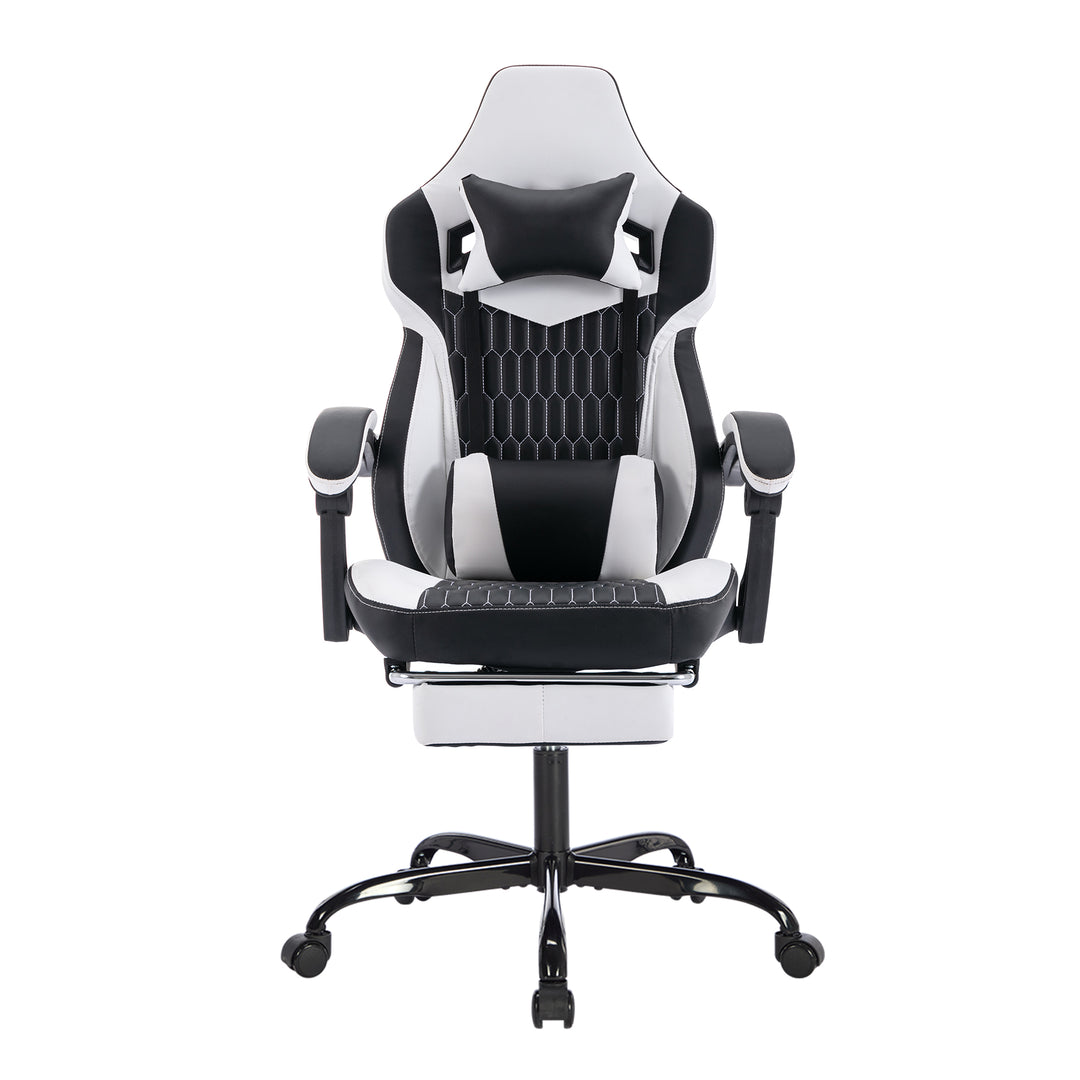 High Back Gaming Chairs with PVC Leather, Headrest and Lumbar Support
