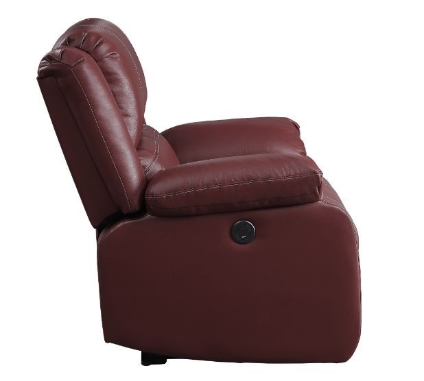 Zuriel - Power Motion Recliner With USB - Red Synthetic Leather