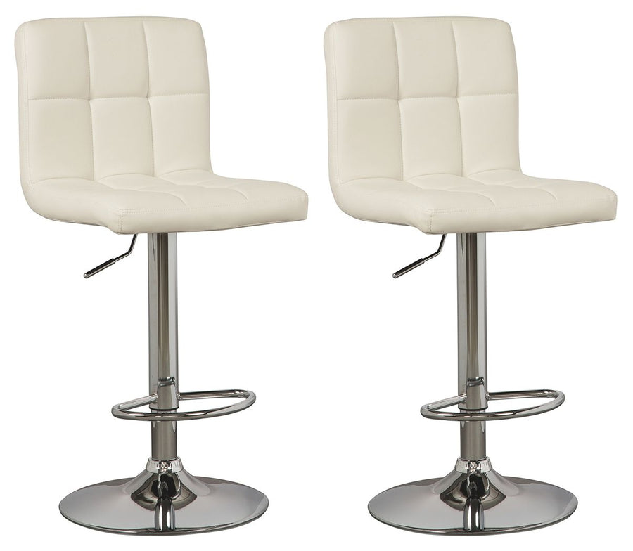 Bellatier - Tall UPH Swivel Barstool(Set of 2) - Bone