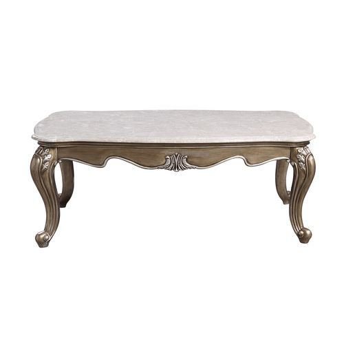 Elozzol - Coffee Table - Marble Top & Antique Bronze