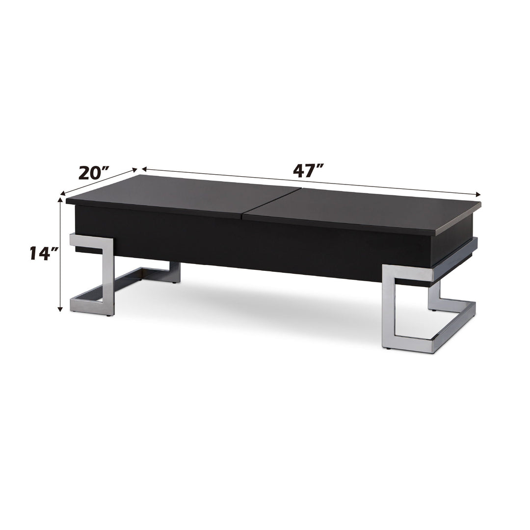 Calmam - High Gloss Coffee Table With Lift Top - Black
