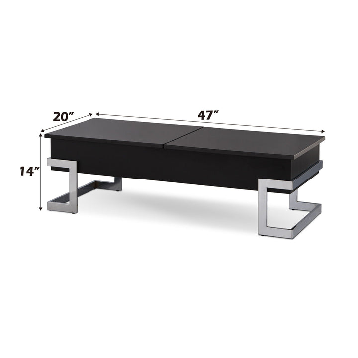 Calmam - High Gloss Coffee Table With Lift Top - Black