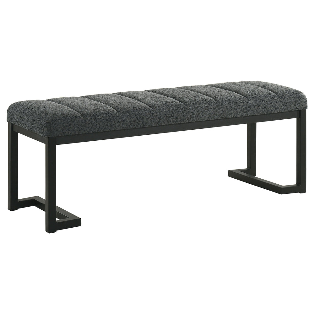 Coaster Furniture Mesa - Boucle Upholstered Tufted Accent Bench - Charcoal