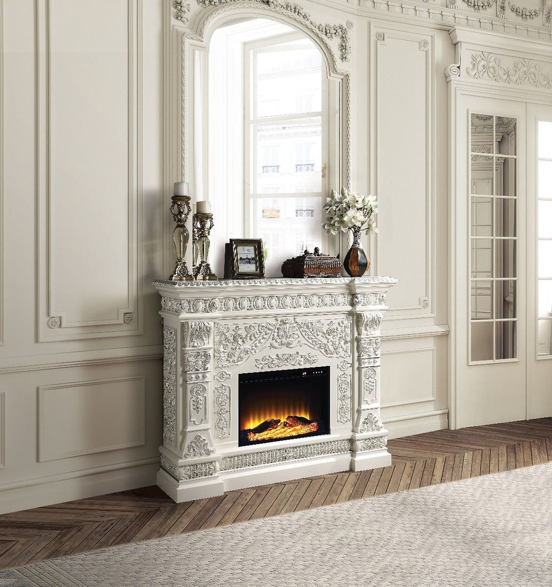 ACME Furniture Vanaheim Fireplace Antique White