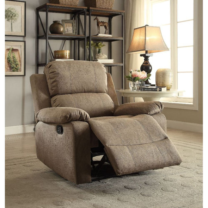 Bina - Motion Recliner - Taupe Polished Microfiber