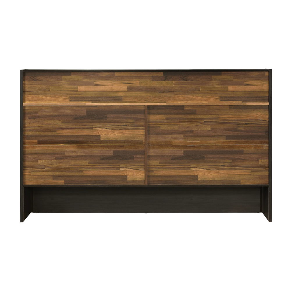 Eos - Queen Bed With Storage - Walnut & Black