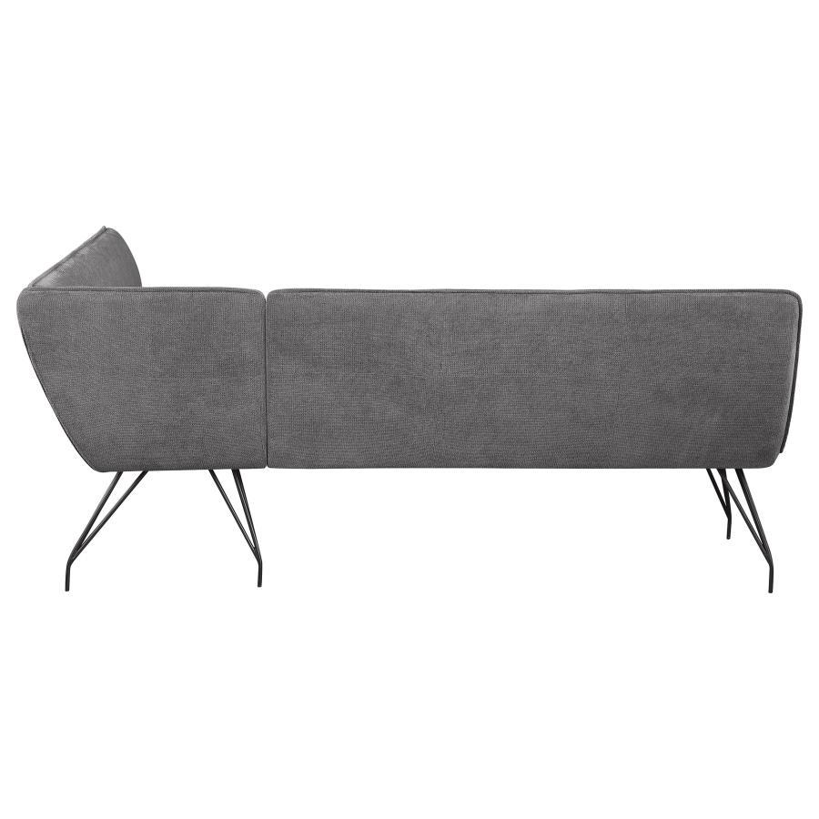 Dodson - Fabric Upholstered L-Shaped Nook Dining Bench - Gray