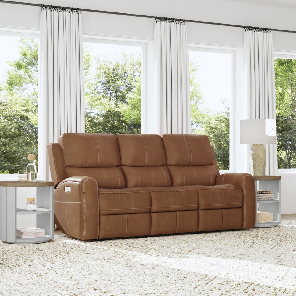 Flexsteel 1043-62PH-94672 Linden  Power Reclining Sofa With Power Headrests & Lumbar  Caramel