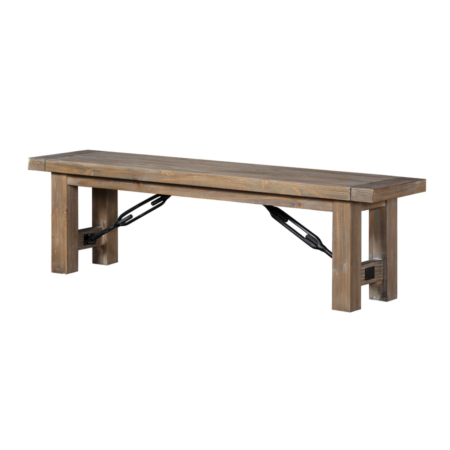 Modus Furniture 8Fj865 Autumn Solid Wood Dining Bench In Flink Oak
