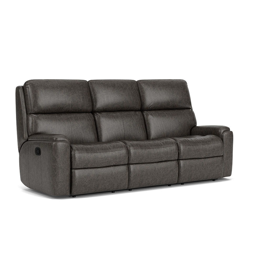 Flexsteel 3904-62 Rio  Leather Reclining Sofa  Black