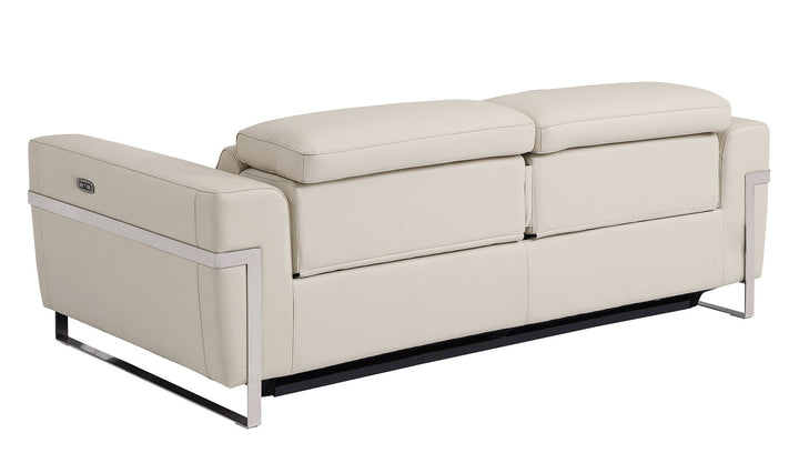 DivanItalia 990 Power Reclining Sofa with Power Headrest in Top-Grain Italian Leather - Beige