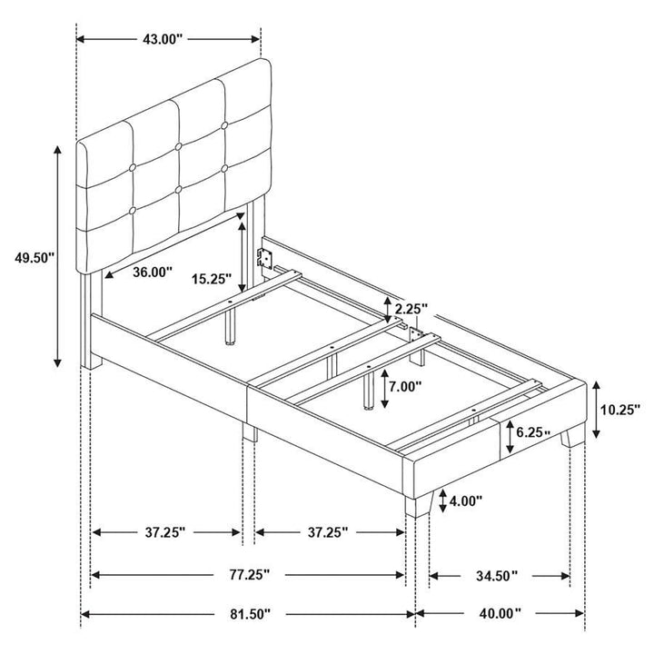 Mapes - Upholstered Twin Panel Bed - Charcoal