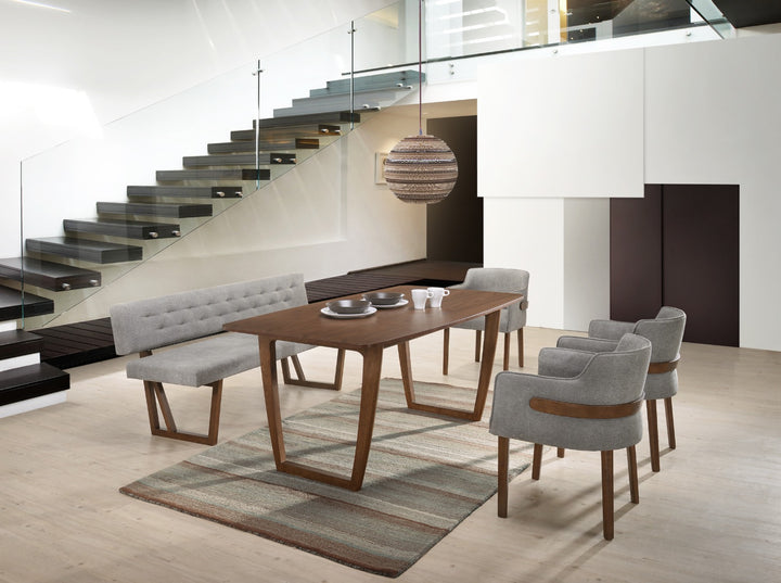 Jordan Modern Grey  and  Walnut Dining Bench