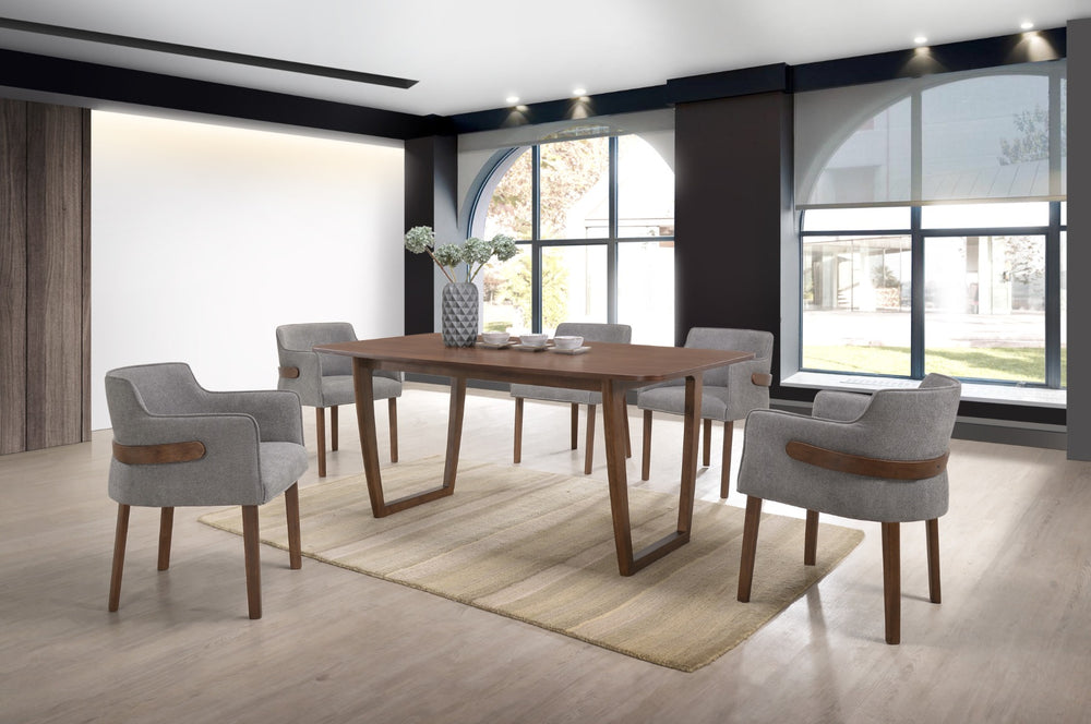 Jordan Modern Walnut & Grey Dining Set