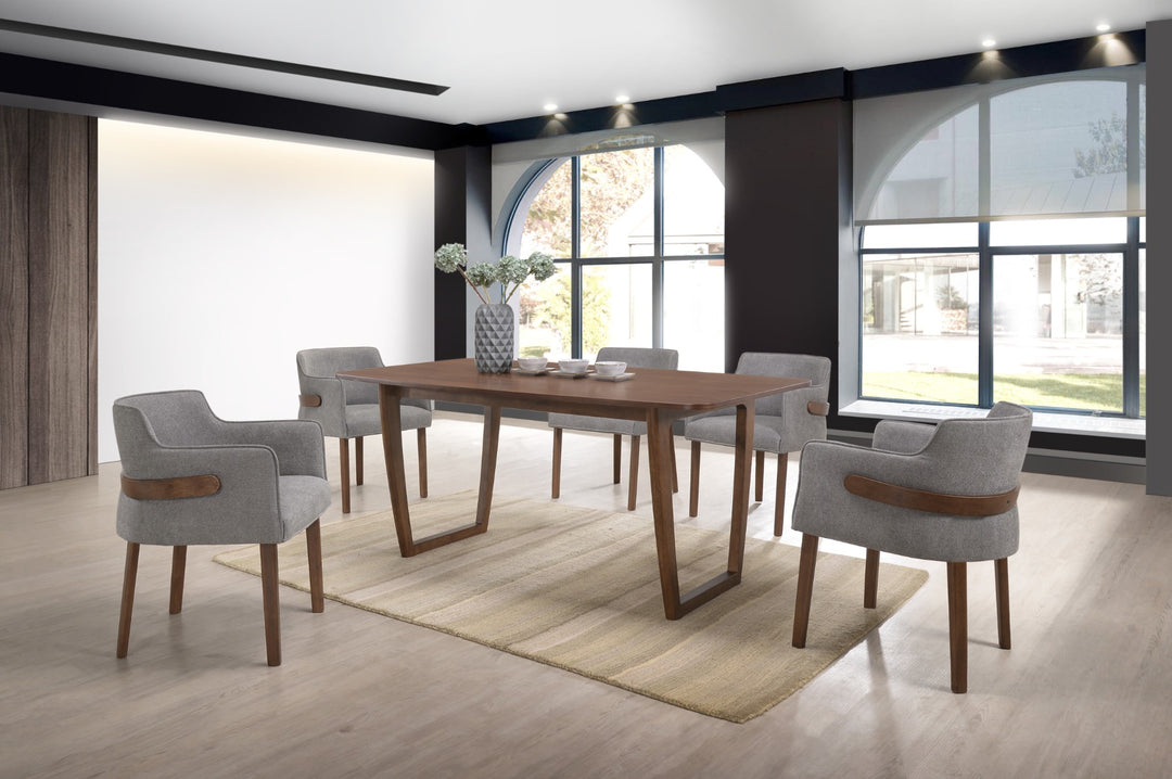 Jordan Modern Walnut & Grey Dining Set
