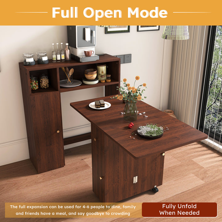 folding-dining-table-with-wall-mounted-sideboard-storage-in-walnut