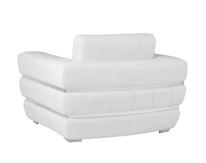DivanItalia 904 Chair in Top-Grain Italian Leather - White