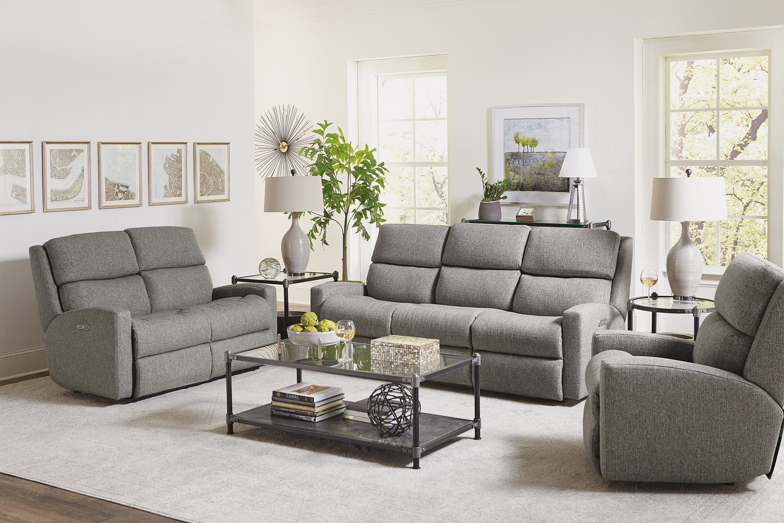 Catalina Power Reclining Sofa With Power Headrests Gray