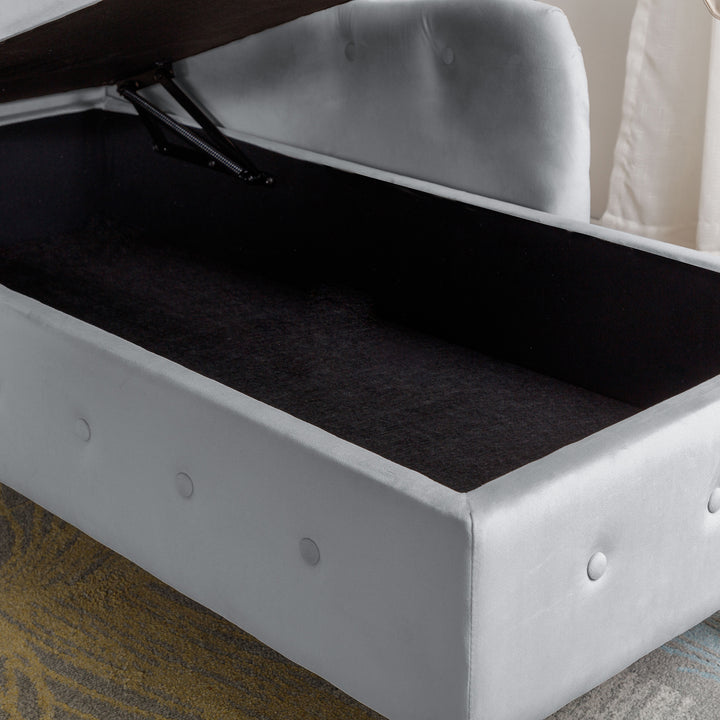 grey-velvet-lounge-chaise-with-storage-pillow-modern-upholstered-rolled-arm