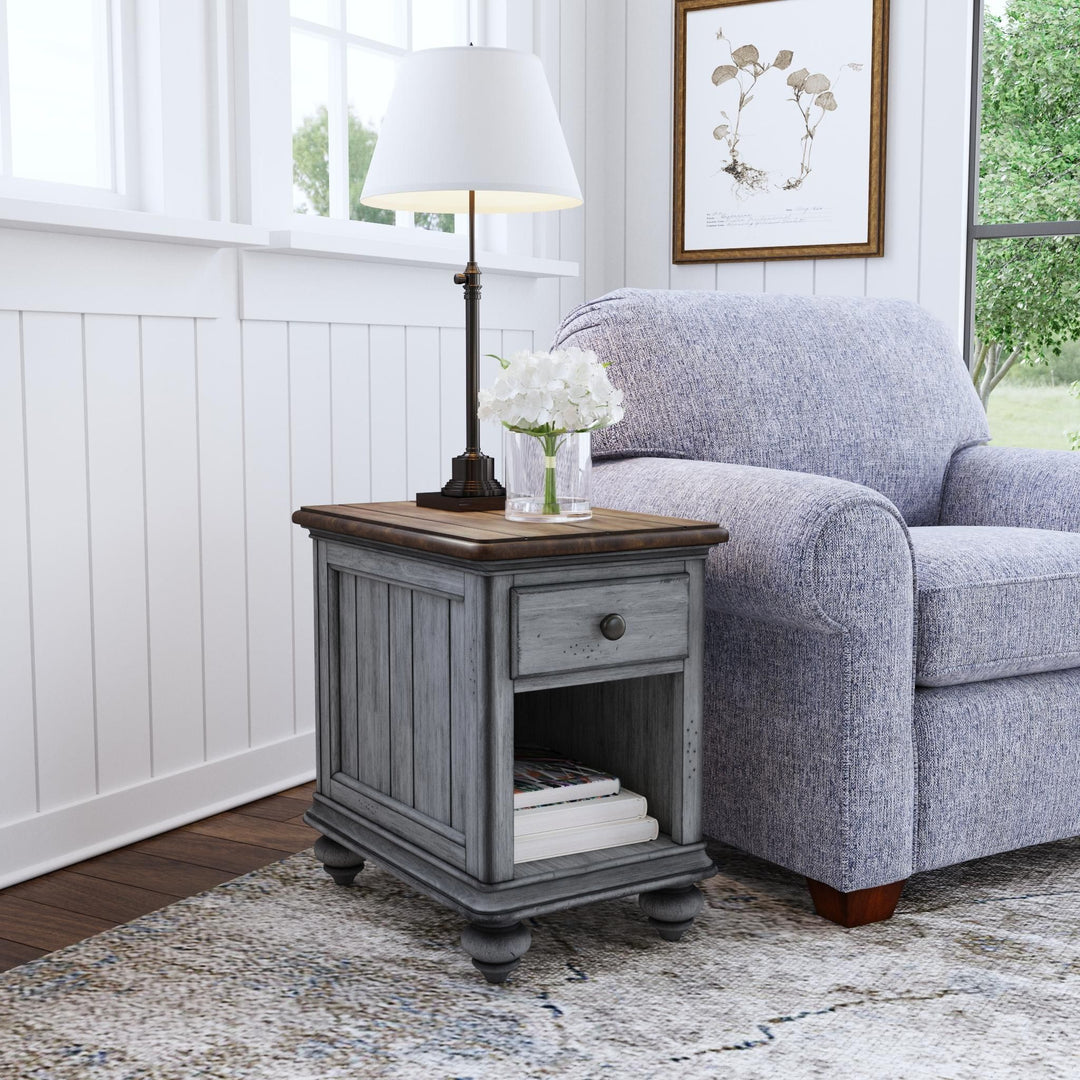 Plymouth  Chairside Table  Gray