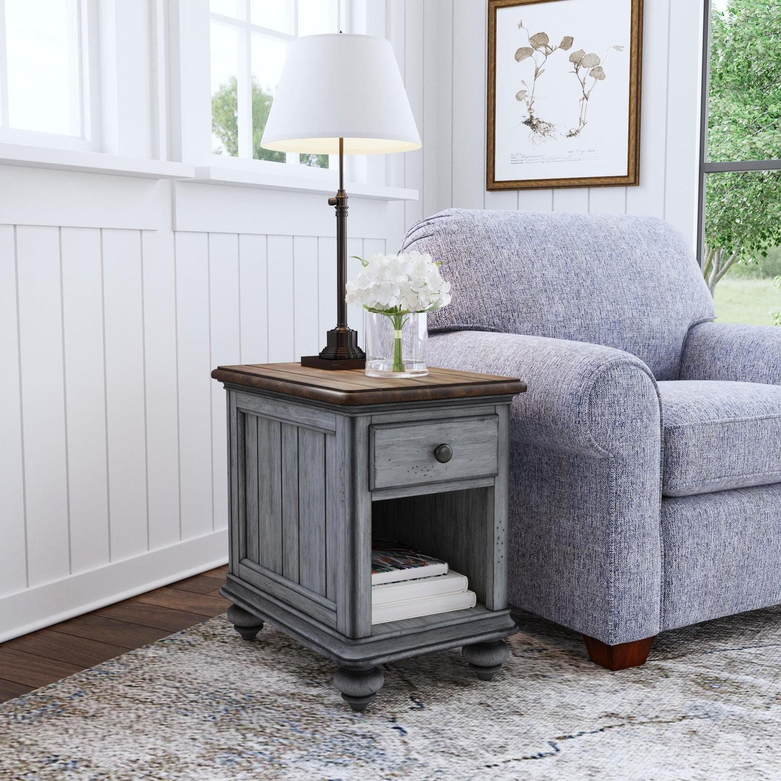 Plymouth  Chairside Table  Gray
