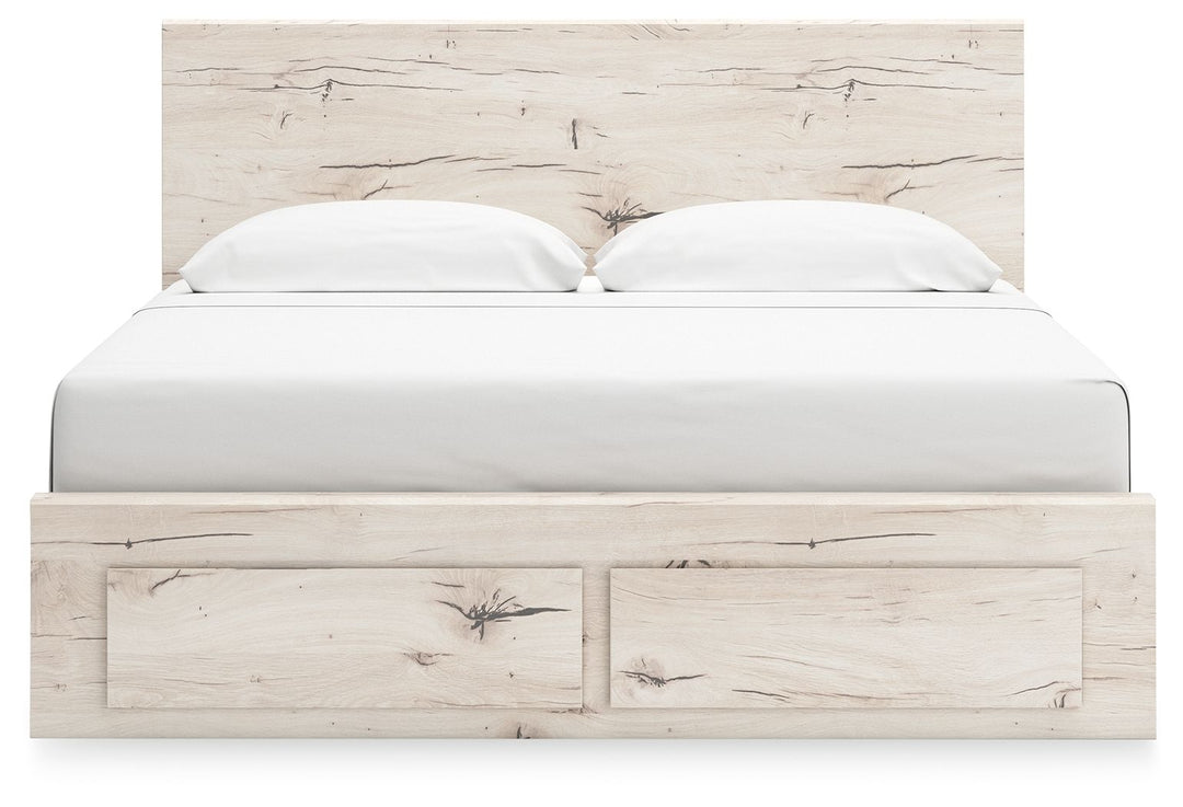 Lawroy - King Panel Bed With Storage Footboard - Light Natural by Ashley Furniture product image