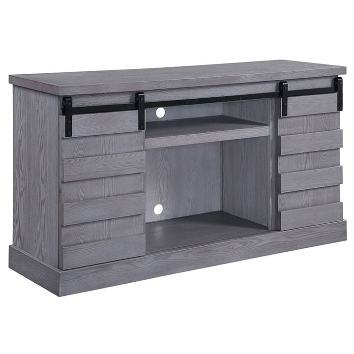 Amrita - TV Stand With Fireplace - Gray Oak