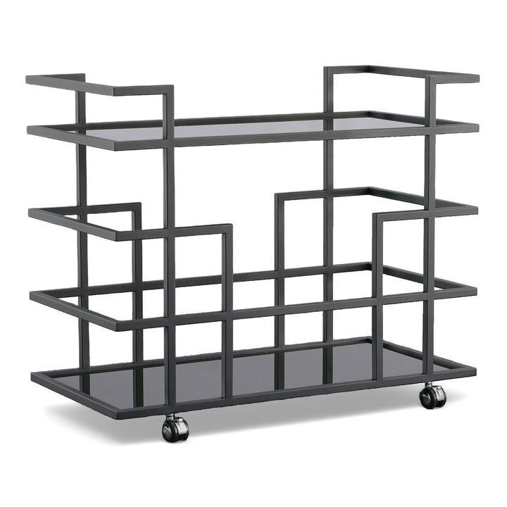 Deakin - Black Stainless Steel and Black Glass Wine Rack